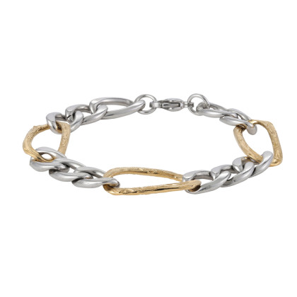 Pánský náramek figaro z chirurgické oceli Genco GBSS231GD