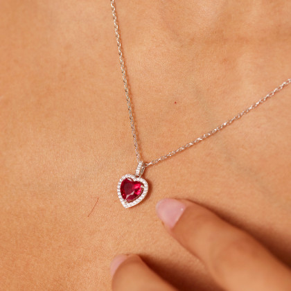 Stříbrné srdíčko na řetízek Brosway Fancy Passion Ruby FPR141