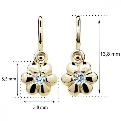 Dětské náušnice zlaté C1736Z-Rozměry