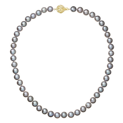 Perlový náhrdelník z říčních perel 922028.3/9264A grey