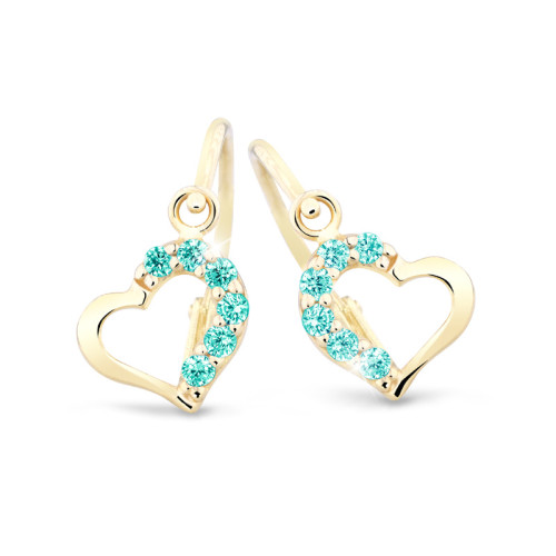 Zlaté náušnice dětské C2757Z-Mint Green