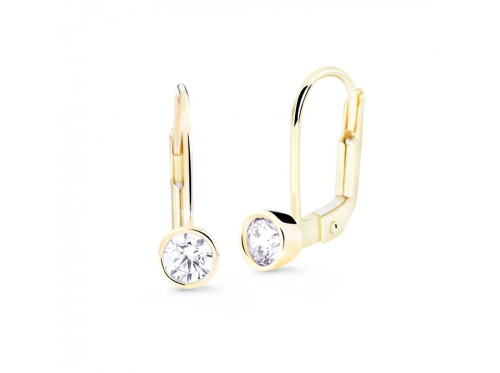Zlaté visací náušnice se zirkony Z8017-55-10-X-1