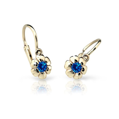 Zlaté dětské náušnice C2151Z-Blue Dark