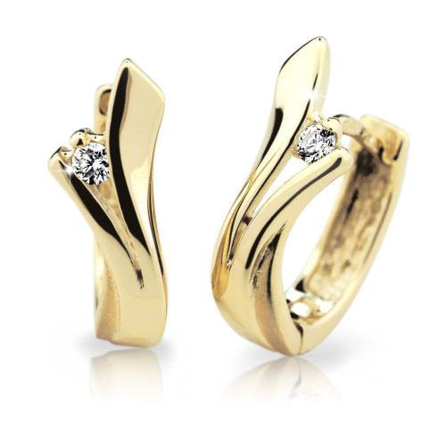 Zlaté náušnice kroužky s diamanty DZ6434-1795-80-00-X-1