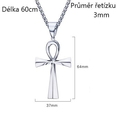 Ocelový přívěsek nilský kříž JCFPN-646