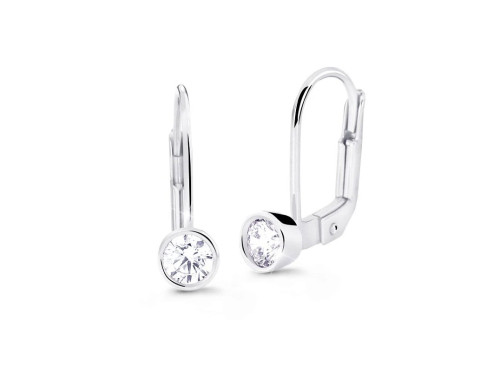 Visací náušnice z bílého zlata s diamanty DZ8017BKL