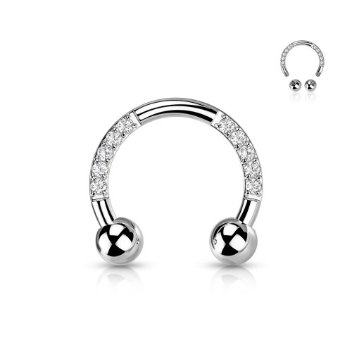 Titanový piercing do ucha se zirkony SET23H05