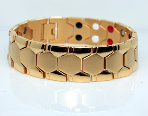 Ocelový magnetický náramek na ruku zlatý WJHB706-GD