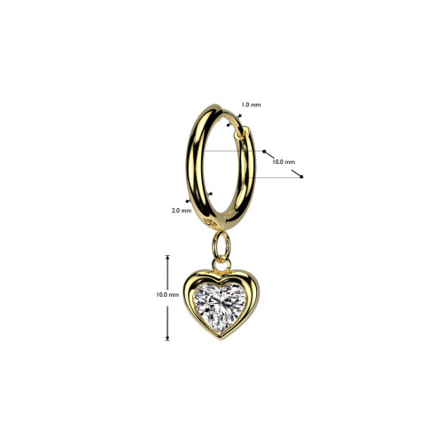 Kruhové náušnice z chirurgické oceli se srdíčkem SESE4654