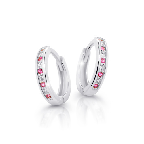 Zlaté dětské náušnice kroužky Cutie Jewellery C3342B-Tcf Red