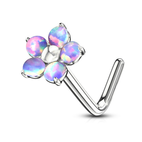 Piercing do nosu z chirurgické oceli s opálem SENOL593LW