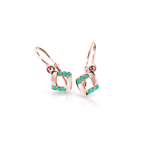 Dětské náušnice růžové zlato C2268R-Mint Green
