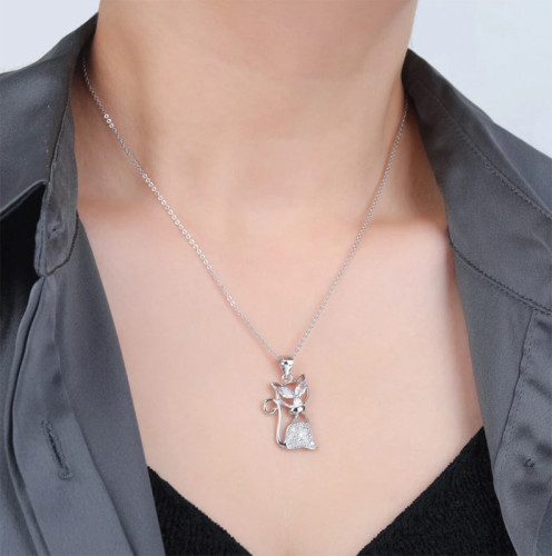 Stříbrný přívěšek kočka 302054009