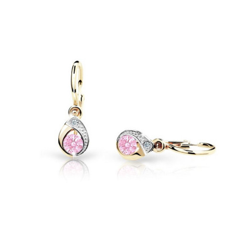 Zlaté náušnice pro miminka C1897Z-Pink
