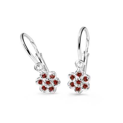 Dětské naušničky z bílého zlata Cutie Jewellery C2746B-Ruby Dark