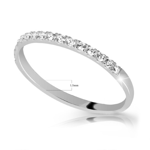 Prsten se zirkony z bílého zlata Z6739B