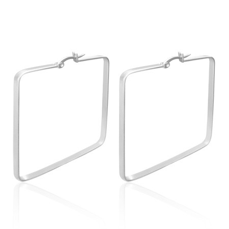 Ocelové náušnice čtverce SESS0030