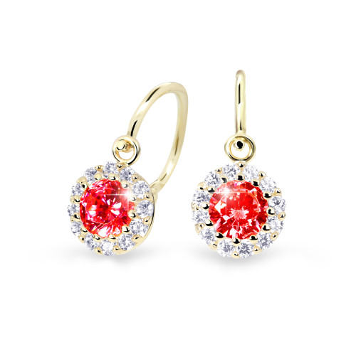 Dětské náušnice zlaté Cutie Jewellery C2745Z-Ruby Dark