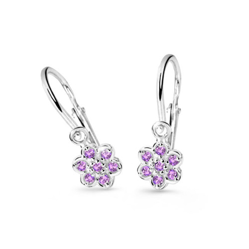 Dětské naušničky z bílého zlata Cutie Jewellery C2746B Filová kytička