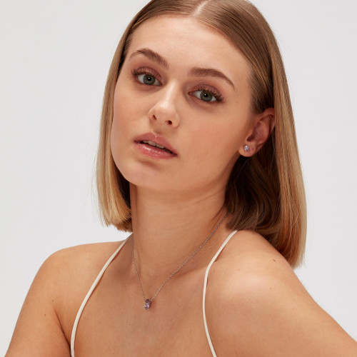 Stříbrný korálek se zirkony Brosway Fancy Magic Purple FMP04