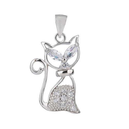 Stříbrný přívěšek kočka 302054009
