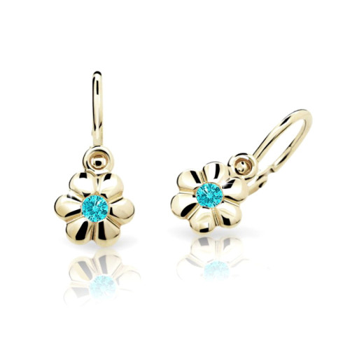 Dětské naušnice zlaté Cutie Jewellery C1736Z-Mint Green