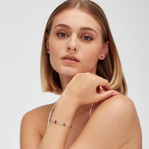 Stříbrný náramek se zirkony Brosway Fancy Passion Ruby FPR04