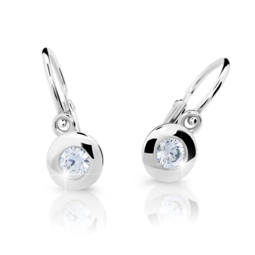 Náušnice pro miminka bílé zlato Cutie Jewellery C2589B-CZ