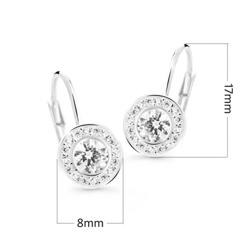 Zlaté visací náušnice se zirkony Z8028B