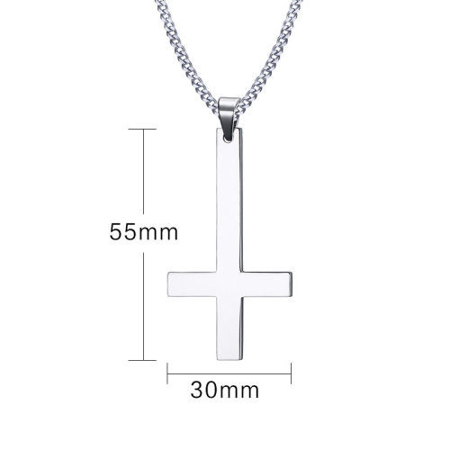 Přívěšek z chirurgické oceli satanský kříž SEPN571