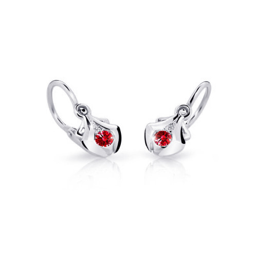 Dětské zlaté naušnice C2224B-Ruby Dark