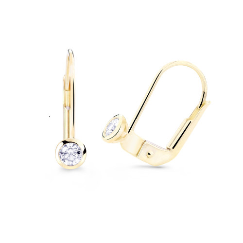 Visací zlaté náušnice s diamanty DZ8007-55-00-X-1