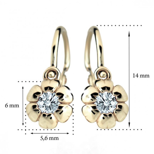 Zlaté náušnice pro děti C2151Z-White