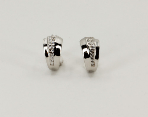 Náušnice kroužky stříbro se zirkony 310959002