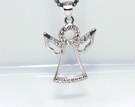 Stříbrný přívěsek na řetízek anděl 307868