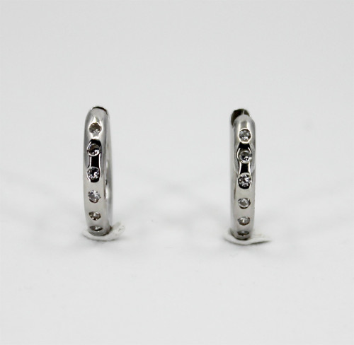 Stříbrné náušnice kroužky se zirkony 312726001