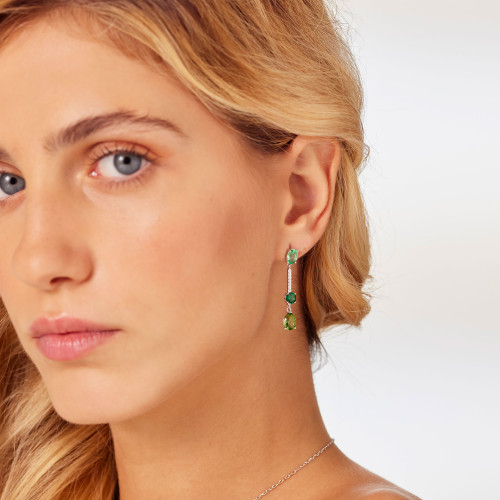 Dámské stříbrné náušnice Brosway Fancy Life Green FLG152