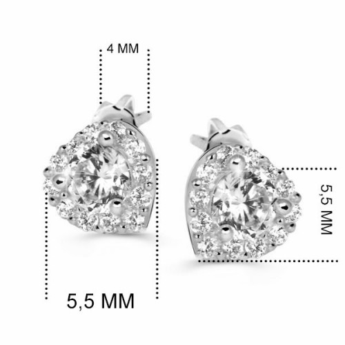 Diamantové náušnice srdíčka z bílého zlata DZ60231-30-00-X-2