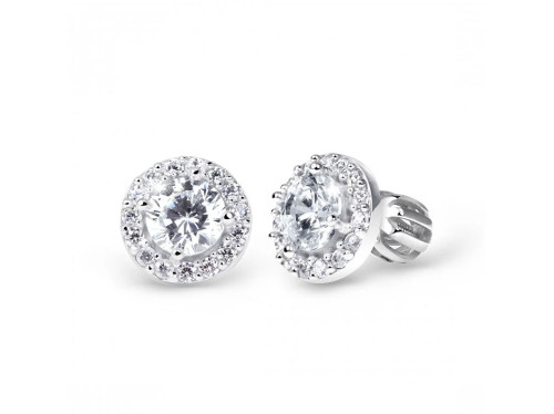 Zlaté náušnice na šroubek Z60168B-White