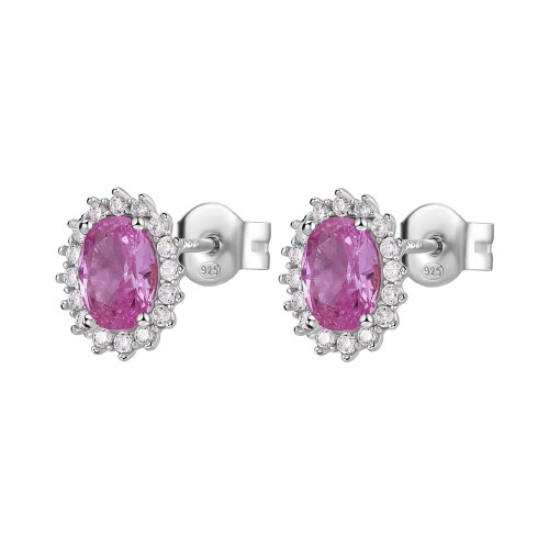 Stříbrné náušnice se zirkony Brosway Fancy Vibrant Pink FVP14