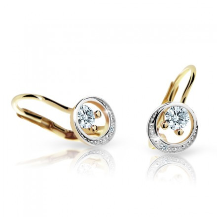 Dívčí zlaté náušnice Cutie C1977Z-White