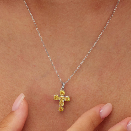 Přívěšek křížek se zirkony Brosway Fancy Energy Yellow FEY03