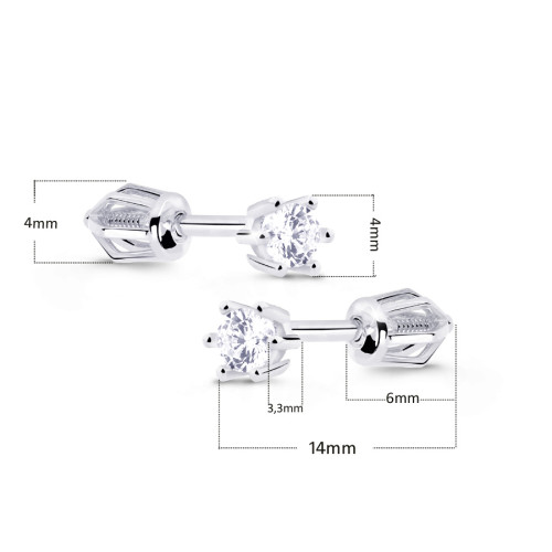 Náušnice z bílého zlata se zirkony Z8012B