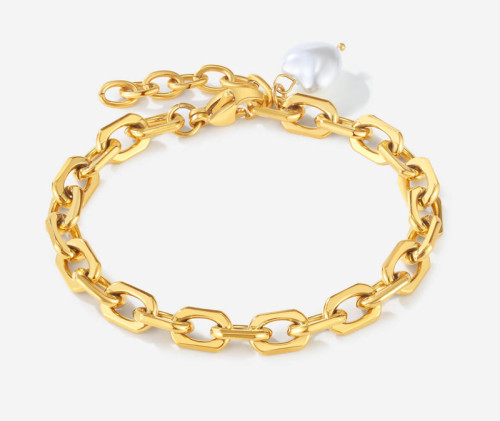 Zlatý ocelový náramek SEGS1323GD