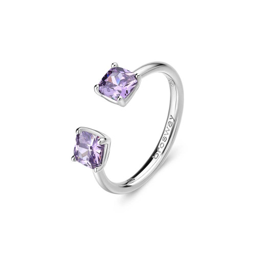 Stříbrný prstýnek s kamínky Brosway Fancy Magic Purple FMP14