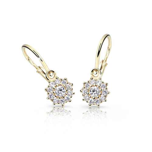 Zlaté náušnice pro miminko Cutie Jewellery C2749Z Bílá