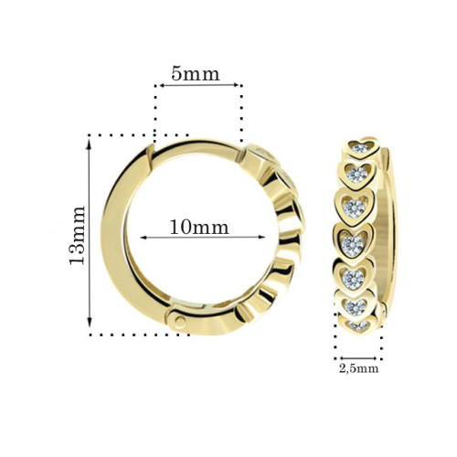 Zlaté dětské náušnice kroužky Cutie Jewellery C3341Z-rozměry