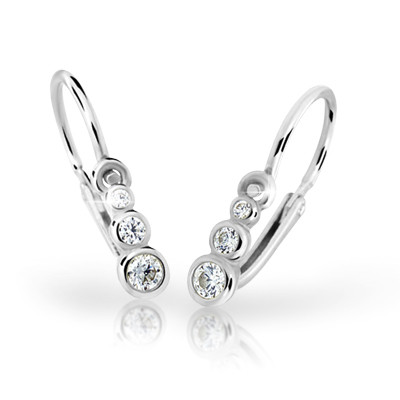 Náušnice dětské zlaté Cutie Jewellery C2255-B CZ White