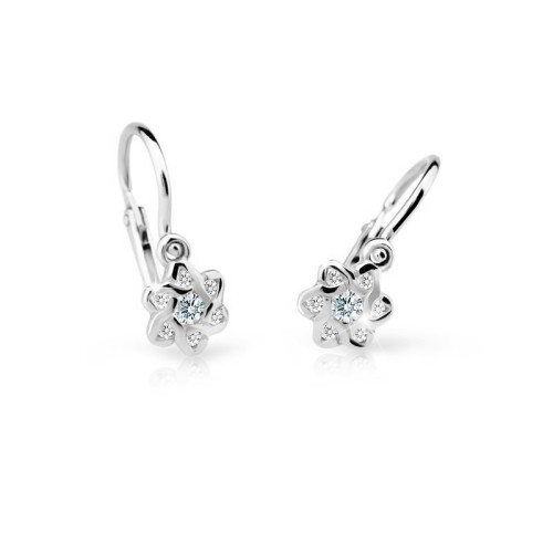 Dětské zlaté náušnice Cutie Jewellery C2149-B CZ White