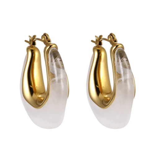 Moderní ocelové náušnice MESS45 - White